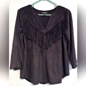 NWT Express oversized fringe shirt